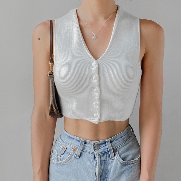 Urban Outfitters Tops - Urban Outfitters Button Down Crop Top